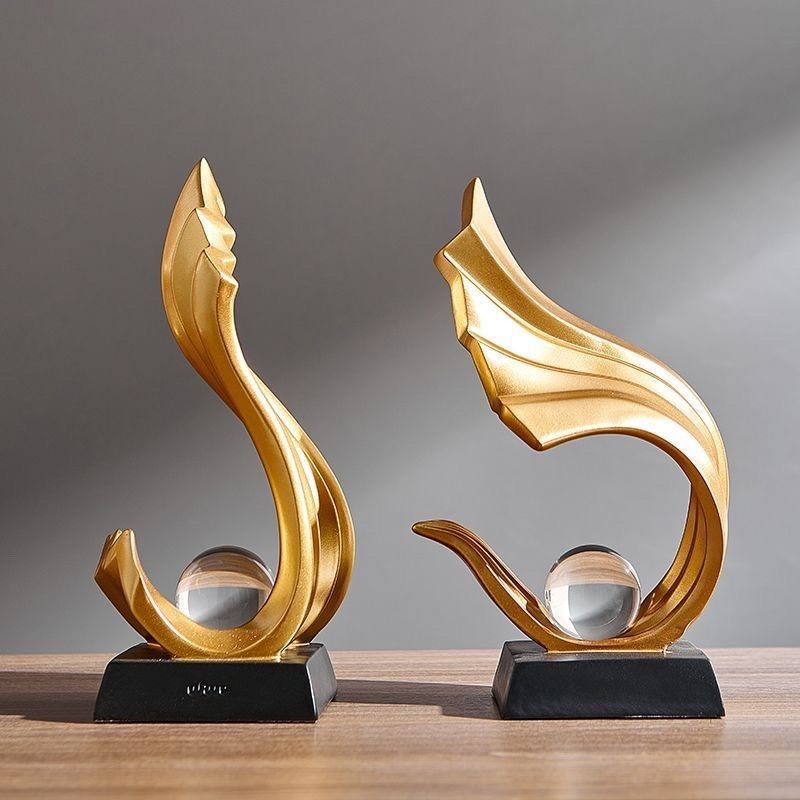 Home Office Furniture Sets - Crystal Ball Resin Sculpture Fengshui Decoration