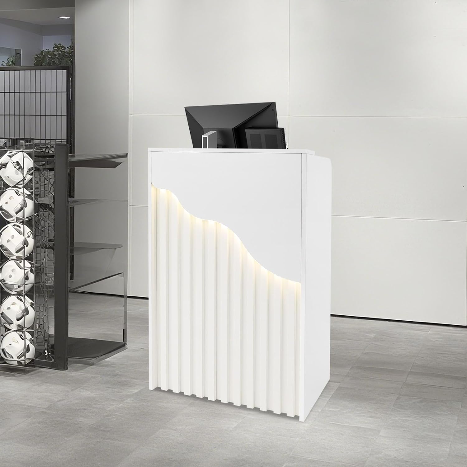Desk Drawer Small - Small Reception Desk with Counter LED