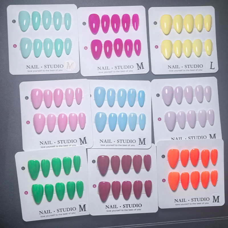 Home Office Setup Ideas - 10pcs Almond Press on Nails Handmade