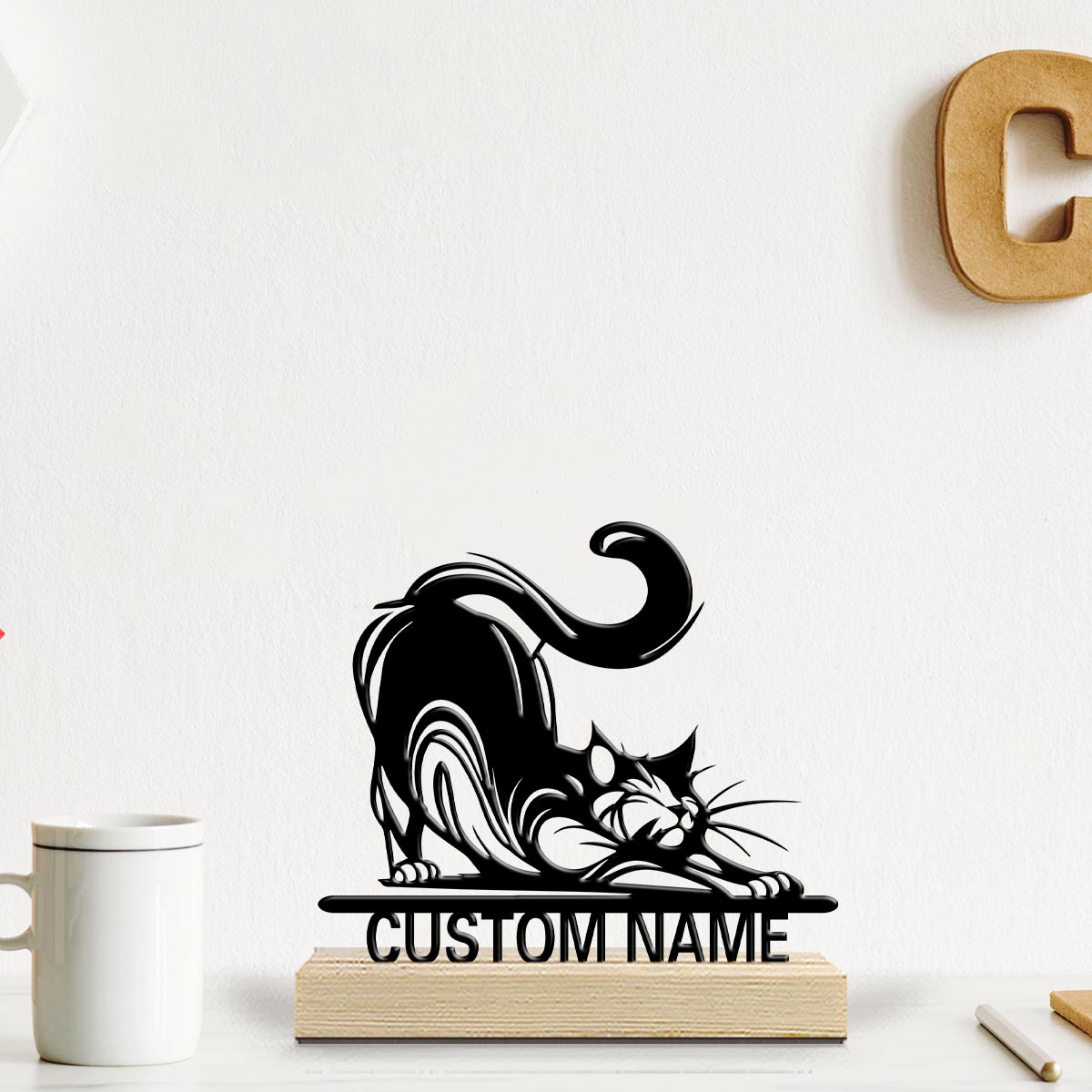 Home Office Or - 1pc Desktop Metal Ornaments Customizable Content
