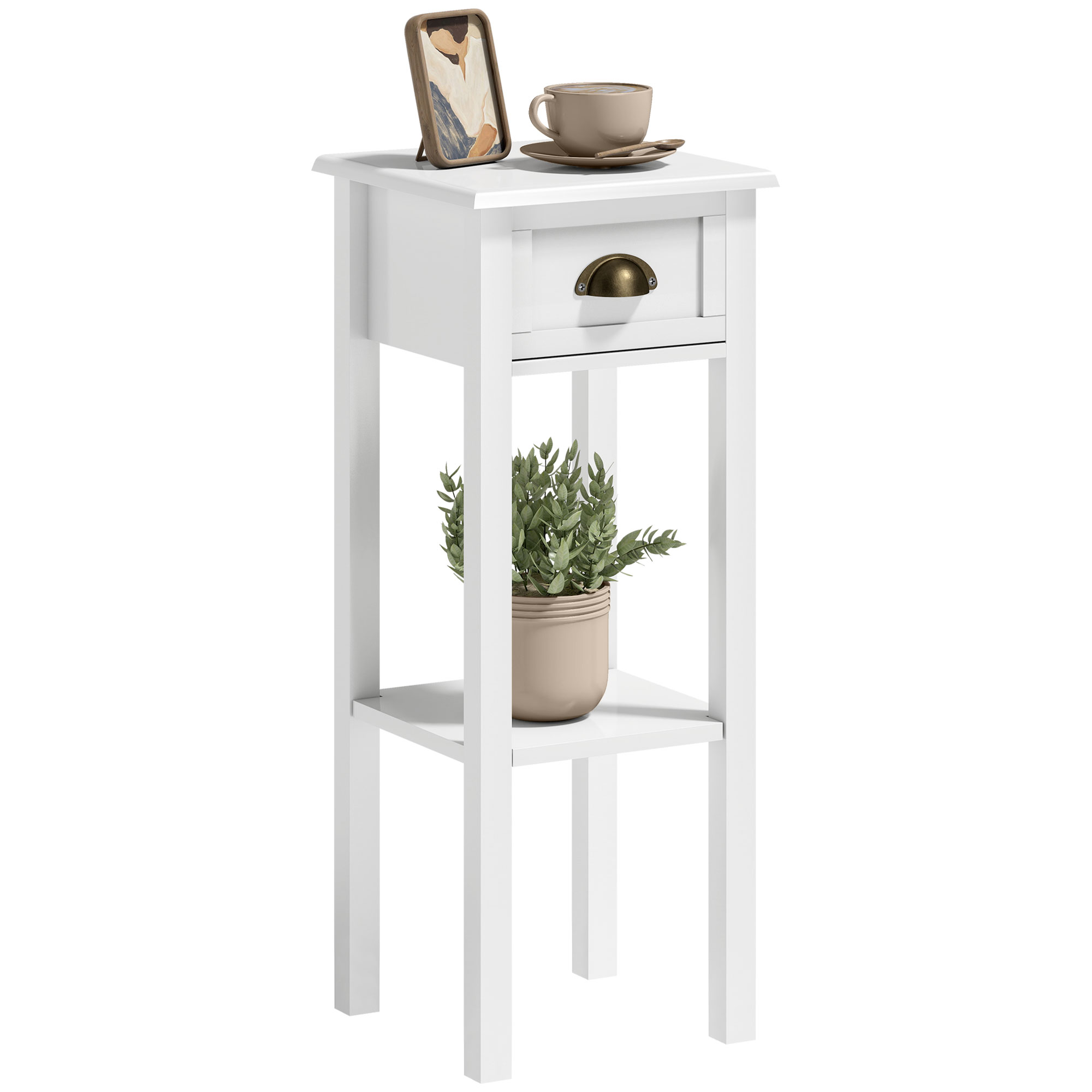 Desk Drawer Small - Homcom Narrow End Table with Drawer