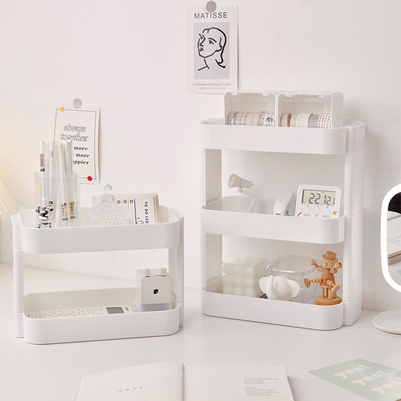 Desk Drawer Small - Multifunctional Shelves Double-Layer Storage Shelf Desktop