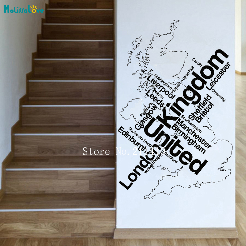 Wall Sticker Map London Unied  - Home Office London ulasan dan harga