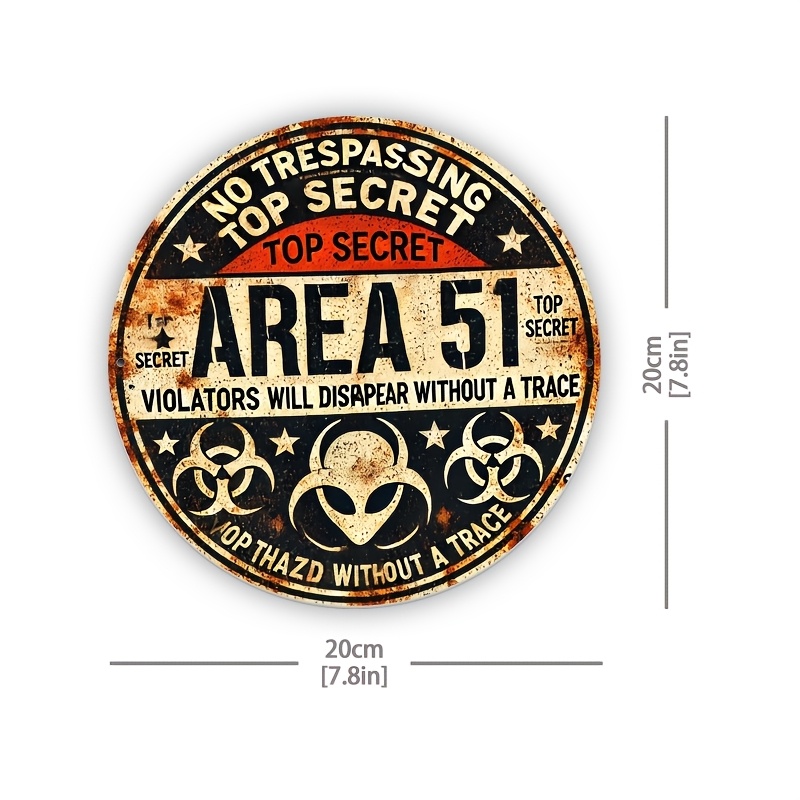 Vintage Area 51 Metal Wall Sig - Home Office Or ulasan dan harga