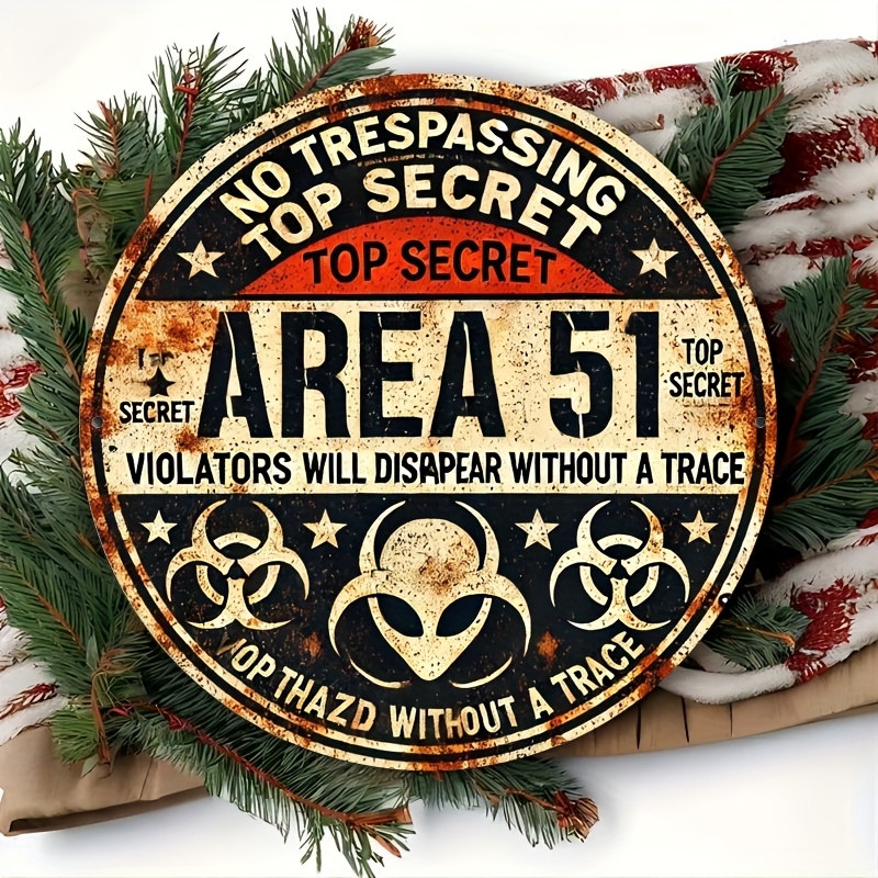 Vintage Area 51 Metal Wall Sig - Home Office Or ulasan dan harga