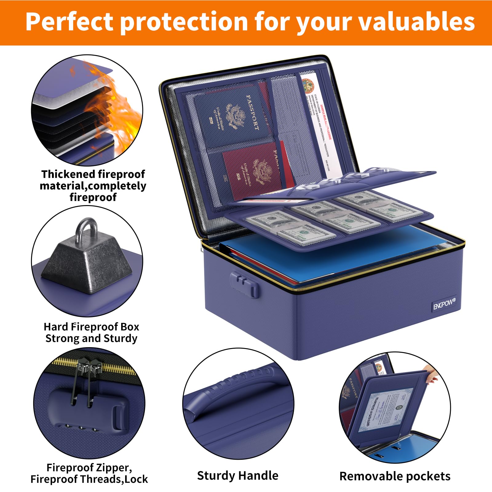 Back-to-School Fireproof Docum - Home Office Travel Document ulasan dan harga