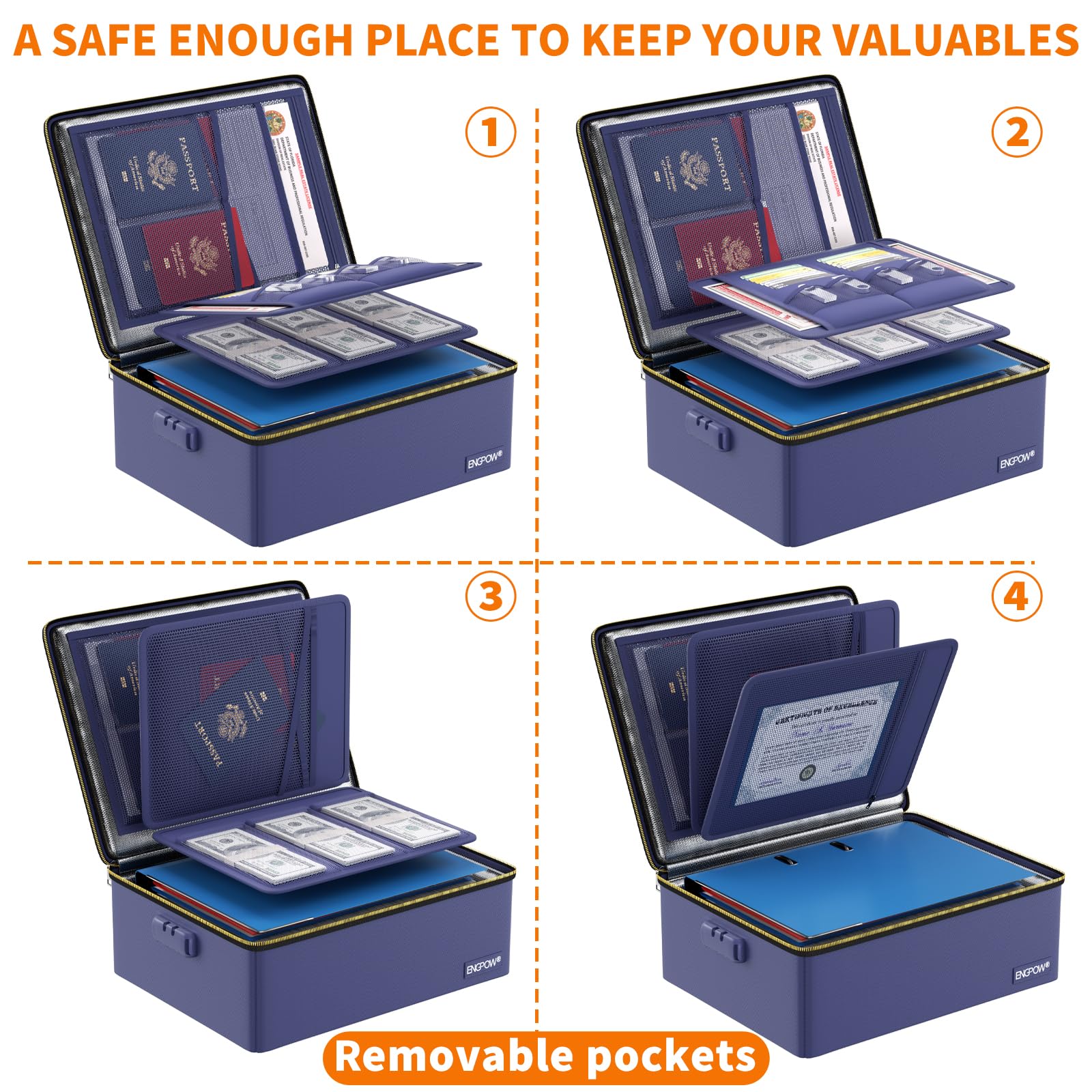 Back-to-School Fireproof Docum - Home Office Travel Document ulasan dan harga