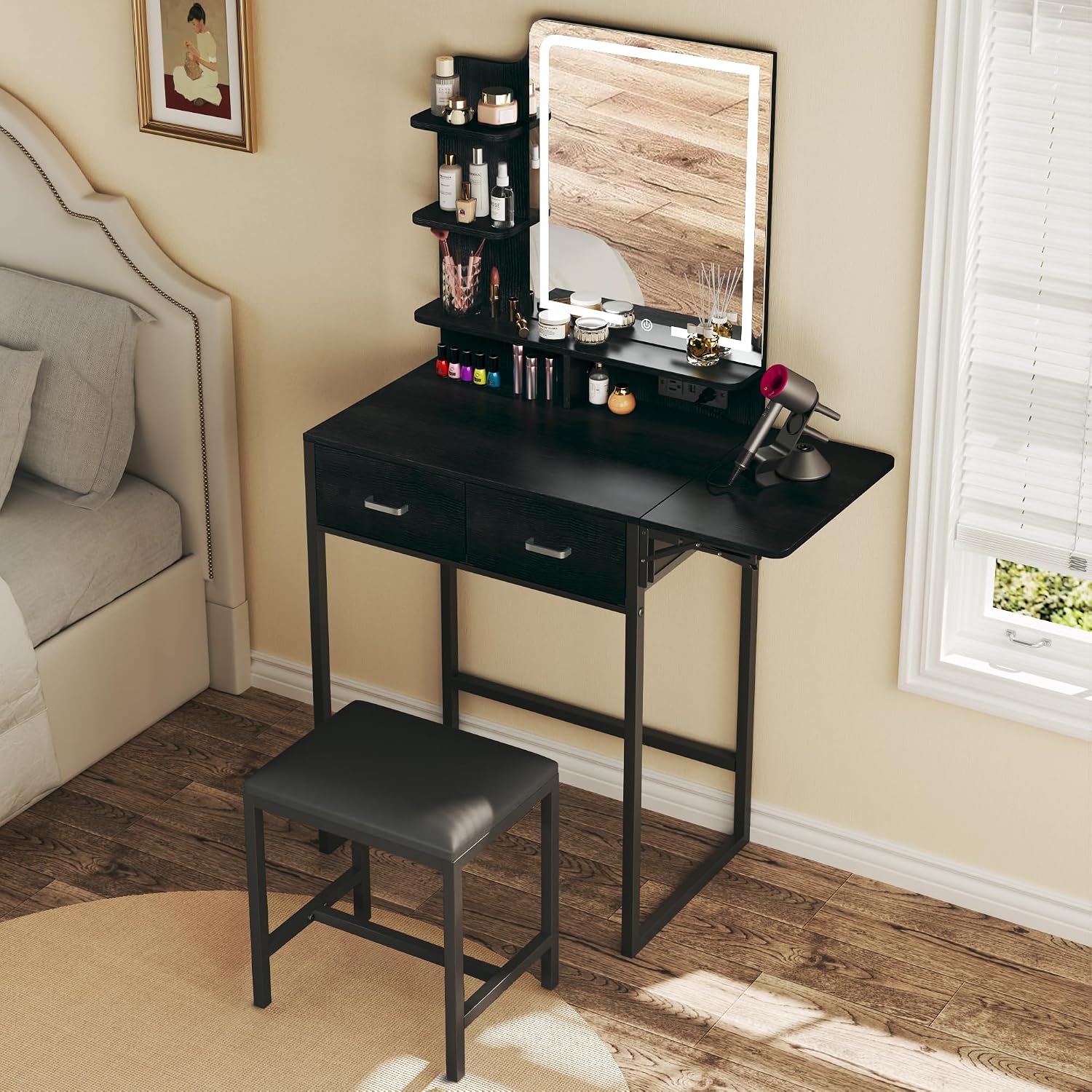 Makeup Vanity Desk with Mirror - Desk Drawer Small ulasan dan harga
