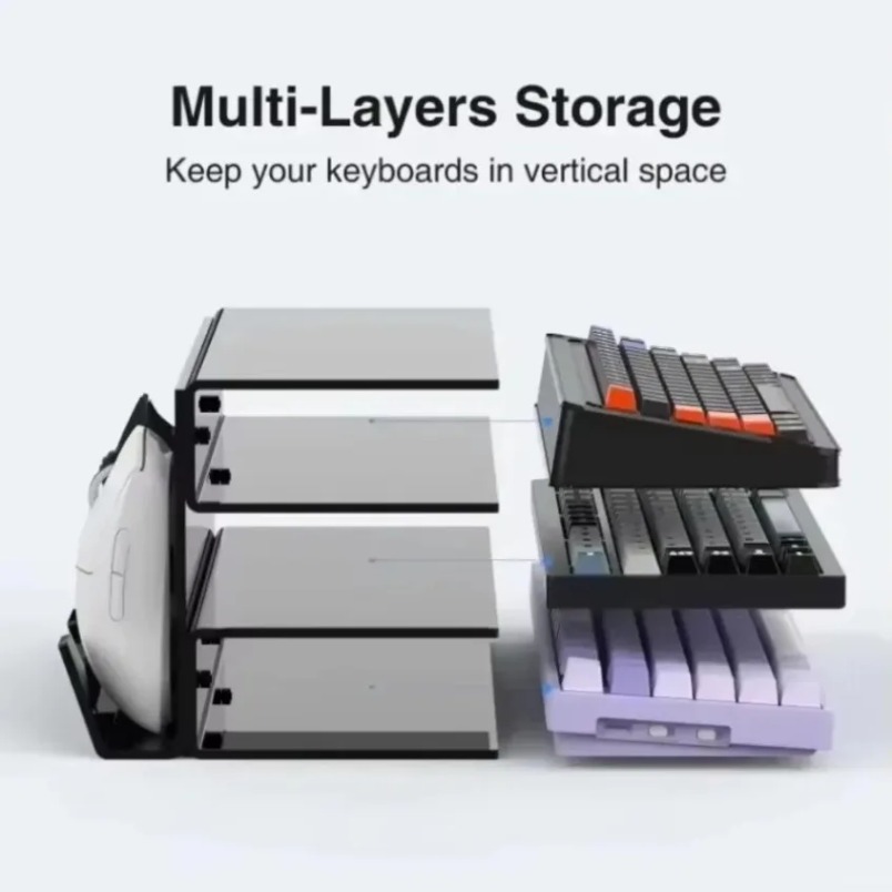 Keyboard Stand 3 Tier Acrylic  - Home Office Keyboard And Mouse ulasan dan harga