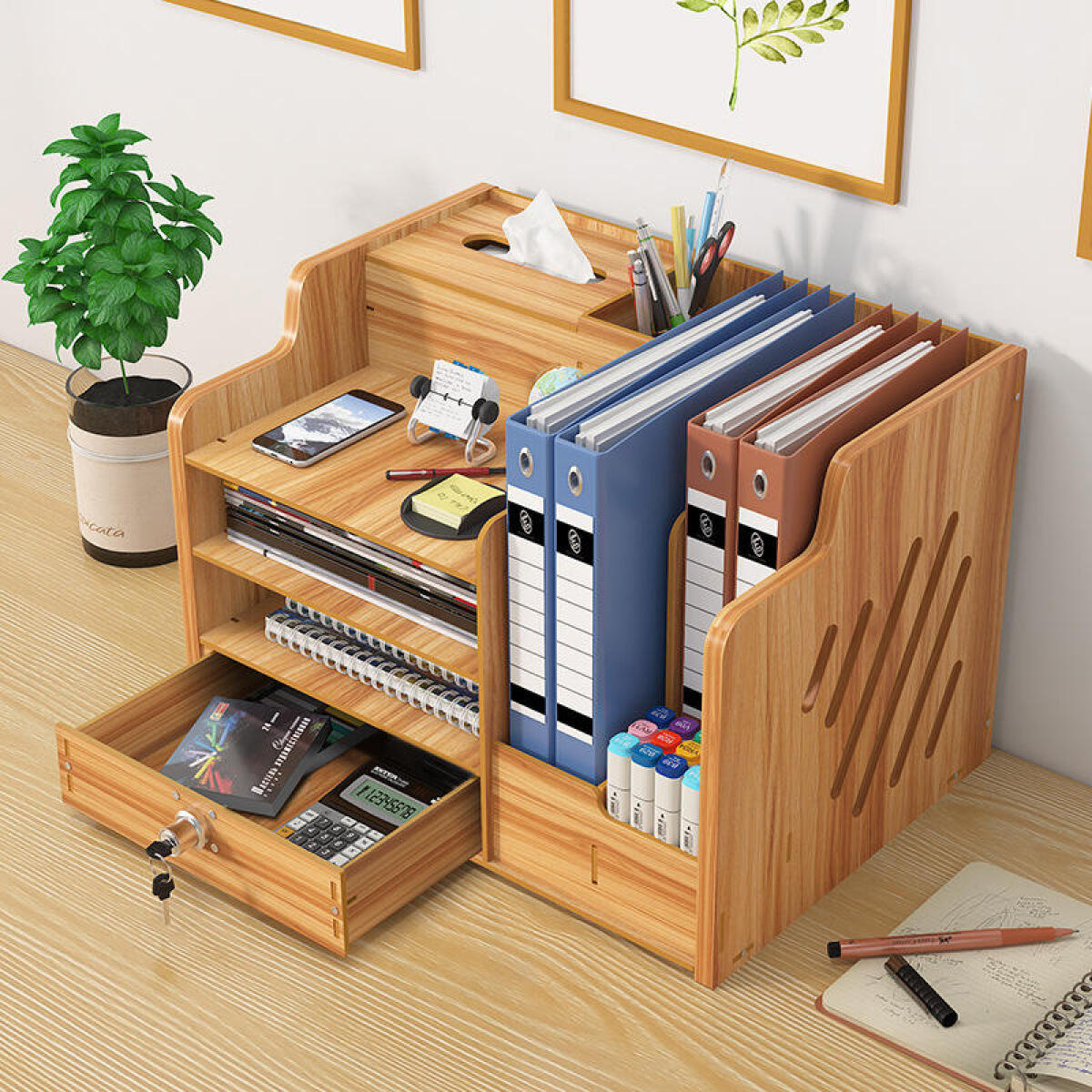 Home Organizer Rack Wooden Des - Letter Tray Desk ulasan dan harga