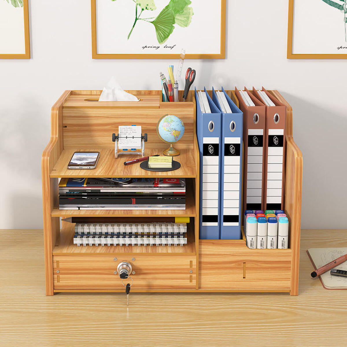 Home Organizer Rack Wooden Des - Letter Tray Desk ulasan dan harga