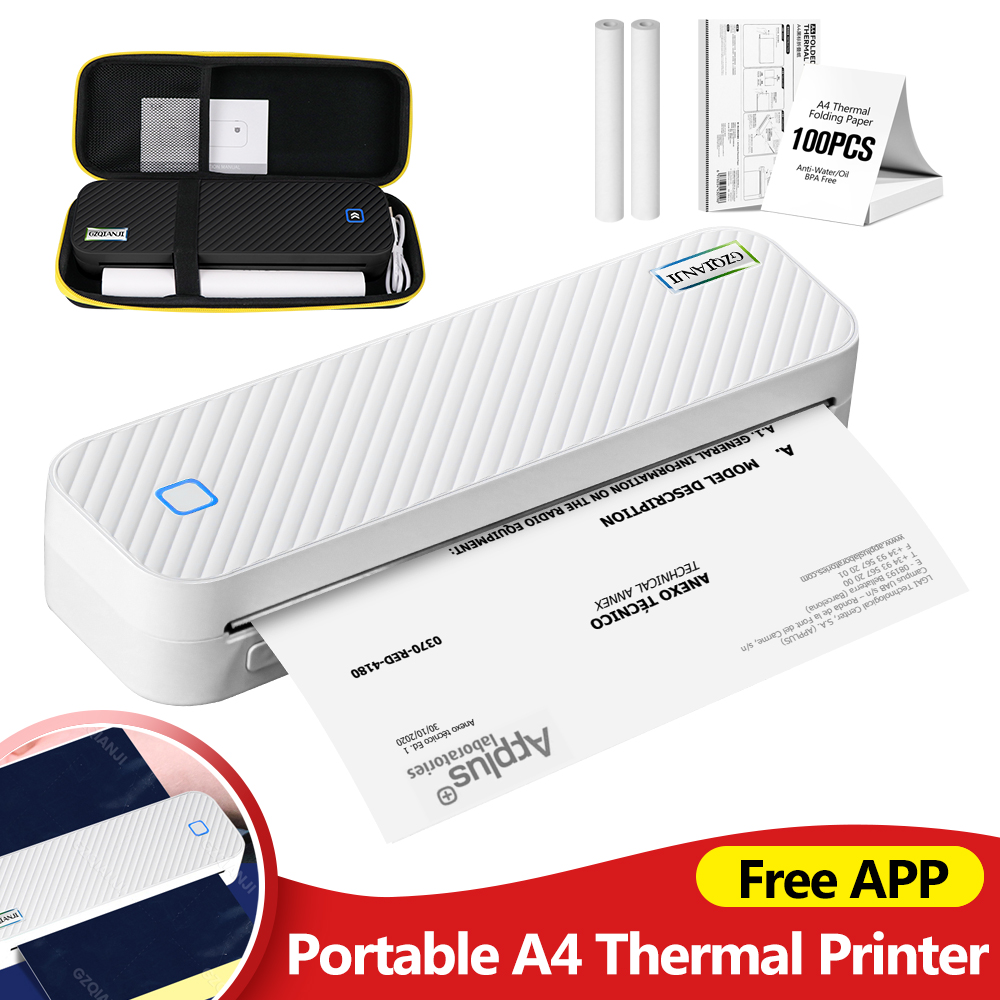 Portable A4 Thermal Printer Bl - Home Office Travel Document ulasan dan harga