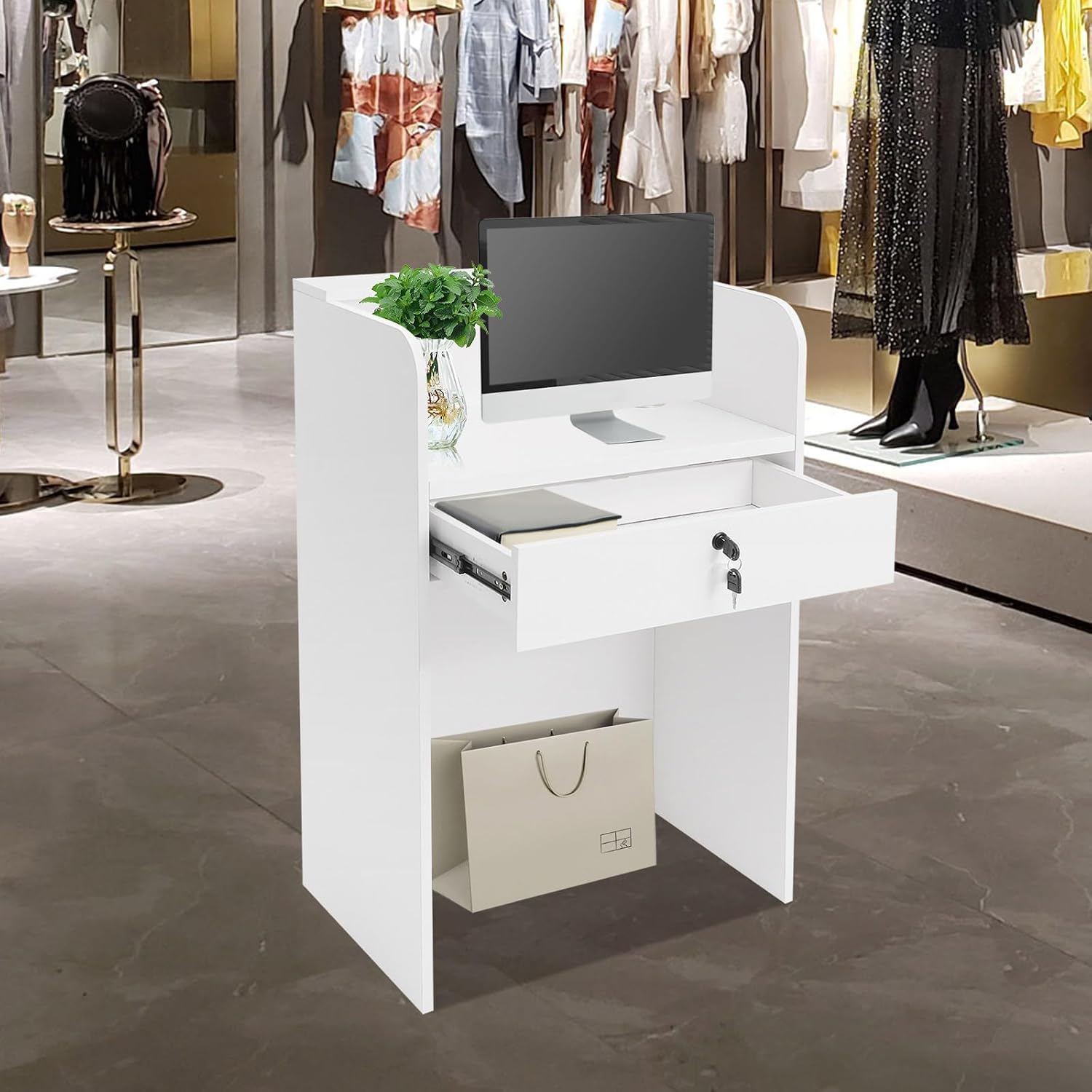 Small Reception Desk with Coun - Desk Drawer Small ulasan dan harga