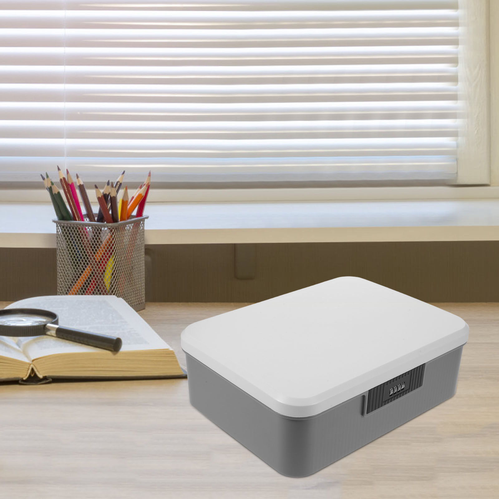 16L Lockable Storage Bin with  - Home Office Travel Document ulasan dan harga