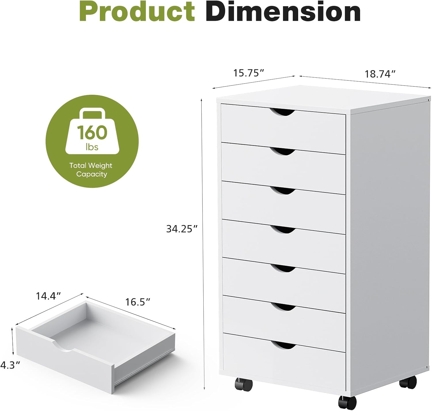 7 Drawer Rolling Storage Cabin - Desk Drawer Small ulasan dan harga