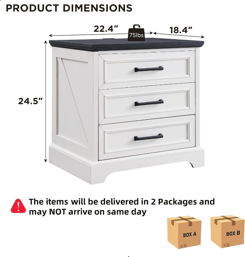 ACCOHOHO Farmhouse Nightstands - Desk Drawer Small ulasan dan harga