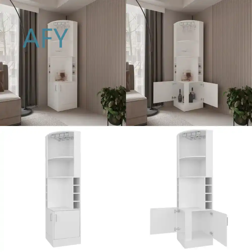 White Corner Bar Cabinet with  - Home Office Ikea ulasan dan harga