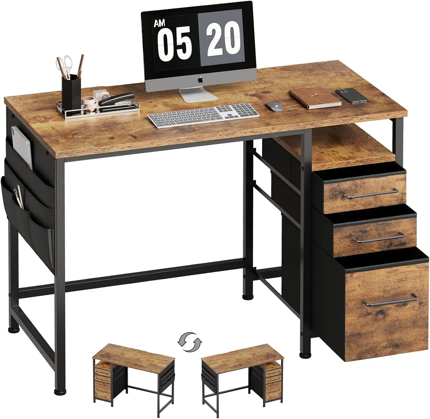 Small Desk with Drawers, Offic - Desk Drawer Small ulasan dan harga