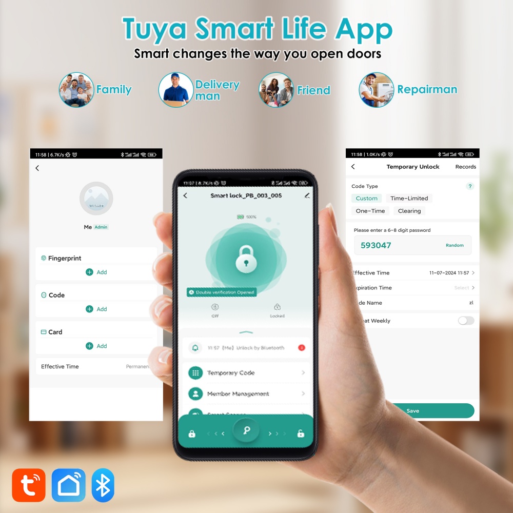 YFK Tuya 5-in-1 Smart Door Han - Home Office Immigration ulasan dan harga