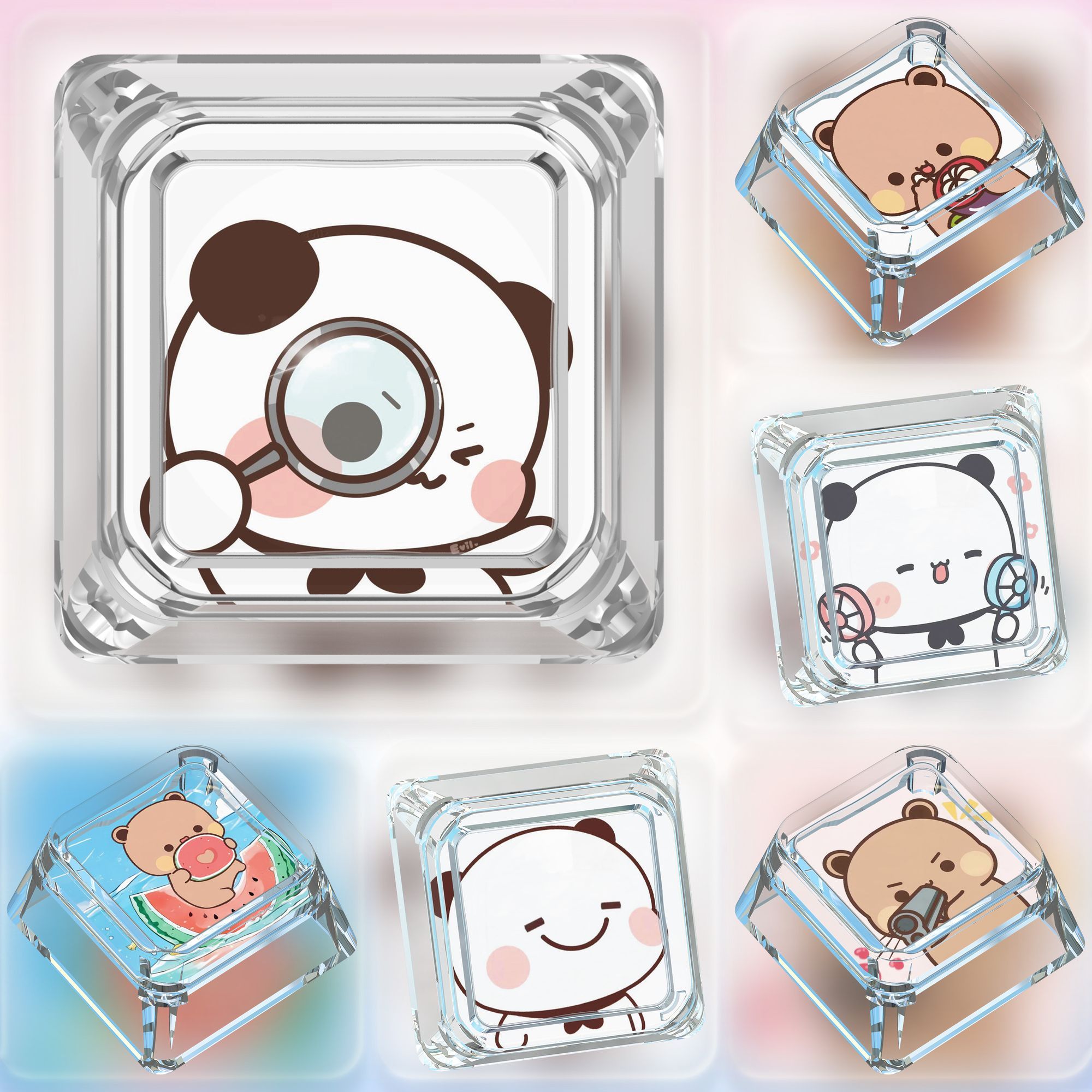 Cute Bubu Dudu Keycaps ABS Cus - Home Office Kit ulasan dan harga