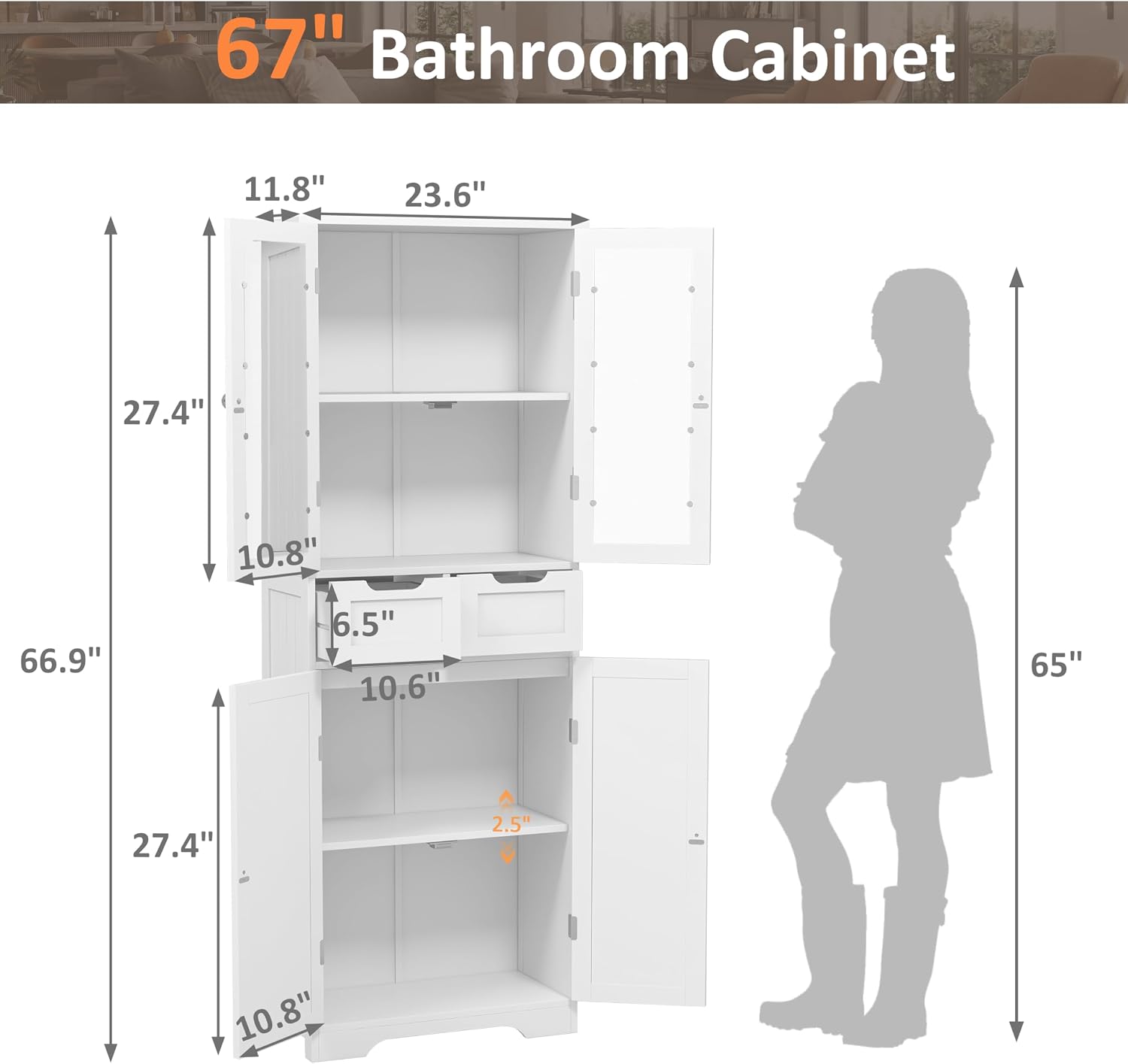 Tall Bathroom Storage Cabinet  - Home Office Furniture Sets ulasan dan harga