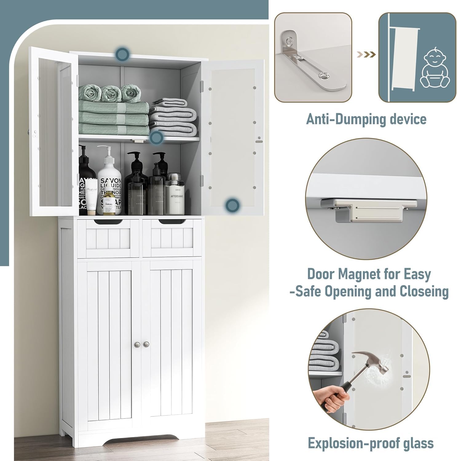 Tall Bathroom Storage Cabinet  - Home Office Furniture Sets ulasan dan harga